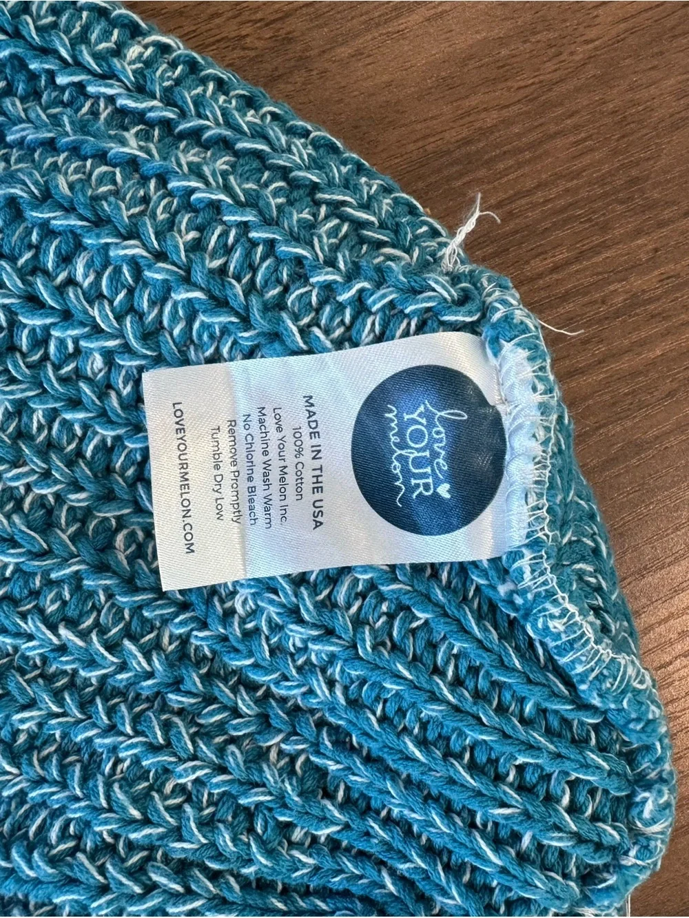 Love Your Melon Teal Blue Marled Knit Beanie